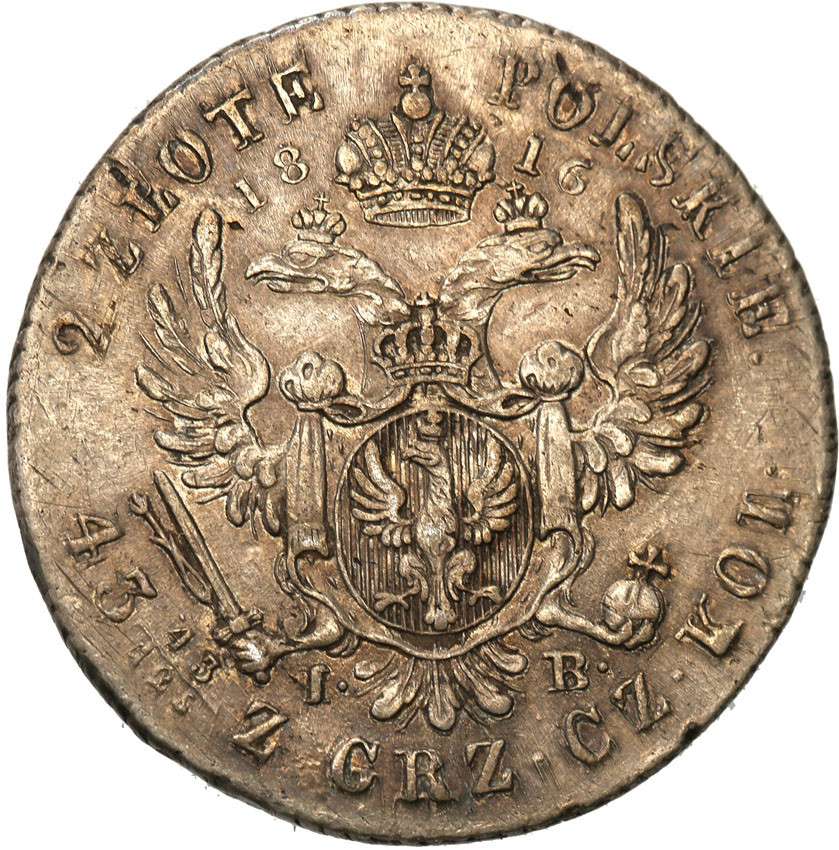 Królestwo Polskie. Aleksander l. 2 złote 1816 IB, Warszawa - RZADKI ROCZNIK